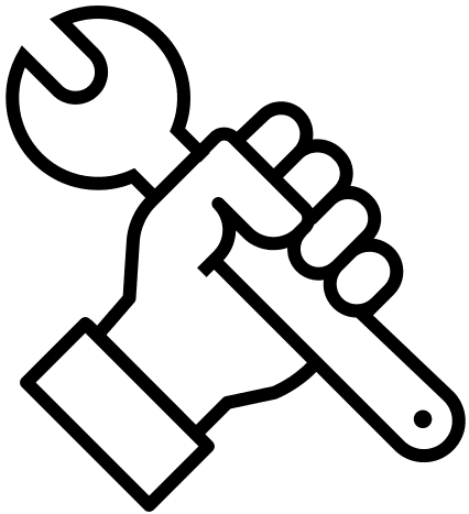 Wrench in hand icon